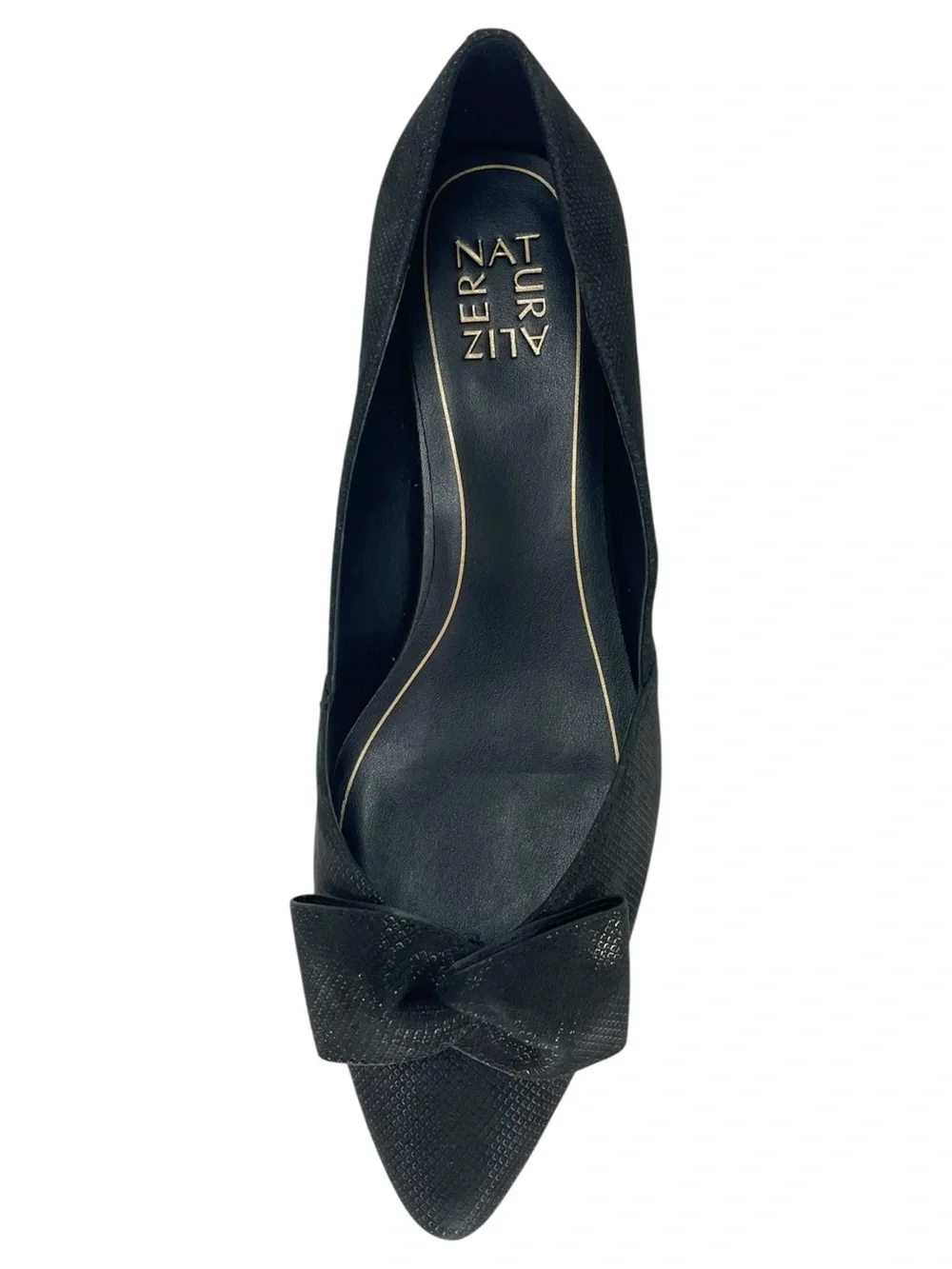 Naturalizer Havana Bow Black Leather Womens Flats Size 9.5M
